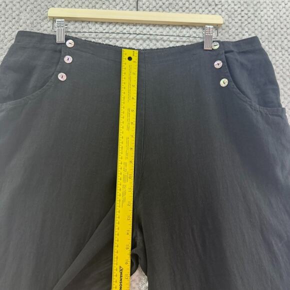 Bryn Walker Pants Womens 1X Black Linen Wide Leg Tapper Lagenlook Boho - Picture 11 of 16